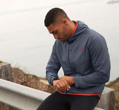 Men Outerwear | HOKA ONE ONE Hybrid Run Jacket Ombre Blue