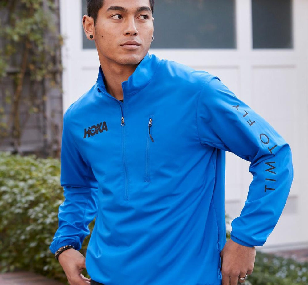 Men Outerwear | HOKA ONE ONE Wind-Resistant Jacket Imperial Blue