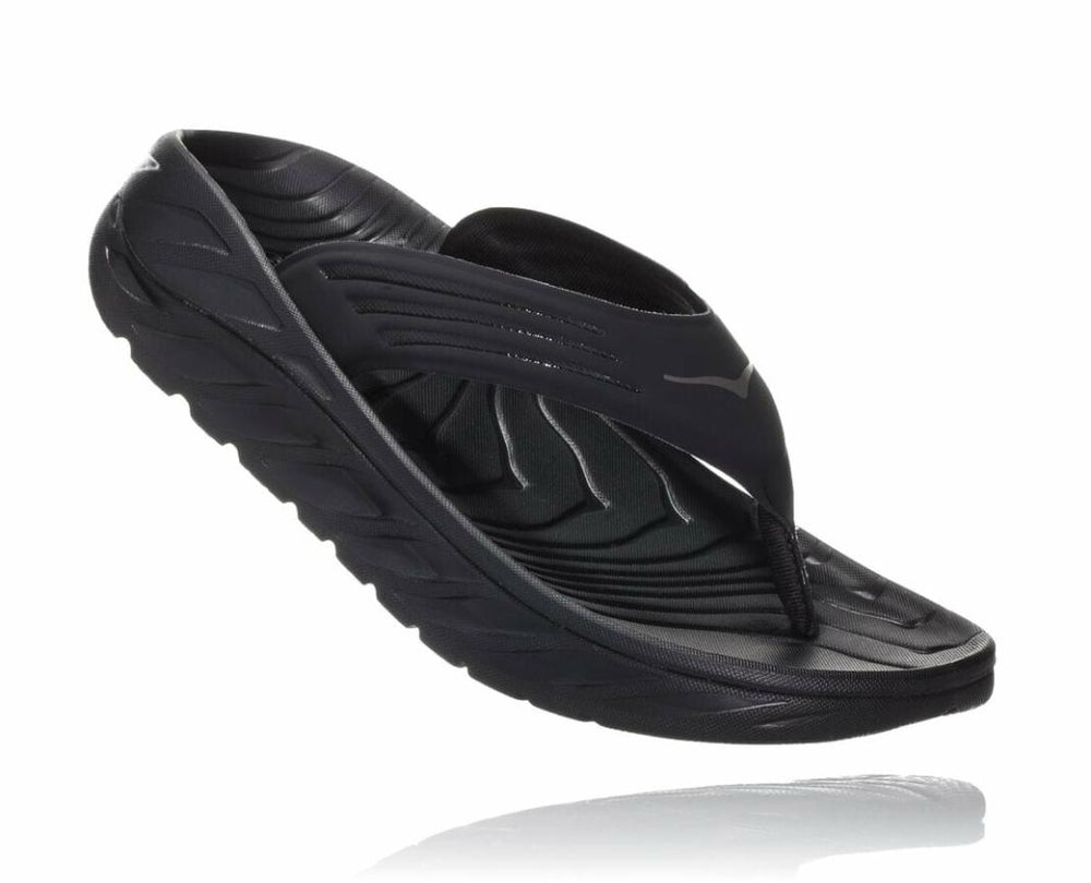 Men Recovery Sandals | HOKA ONE ONE ORA Recovery Flip Black / Dark Gull Gray
