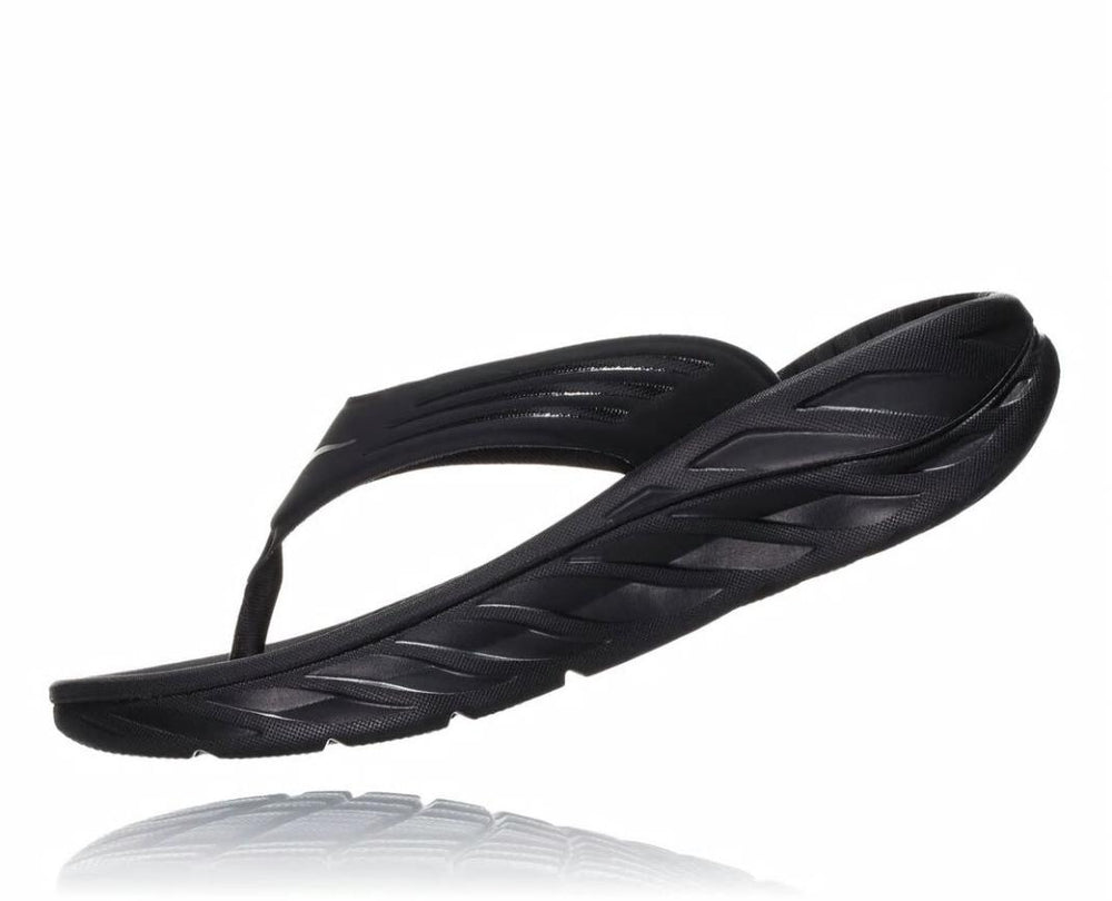 Men Recovery Sandals | HOKA ONE ONE ORA Recovery Flip Black / Dark Gull Gray