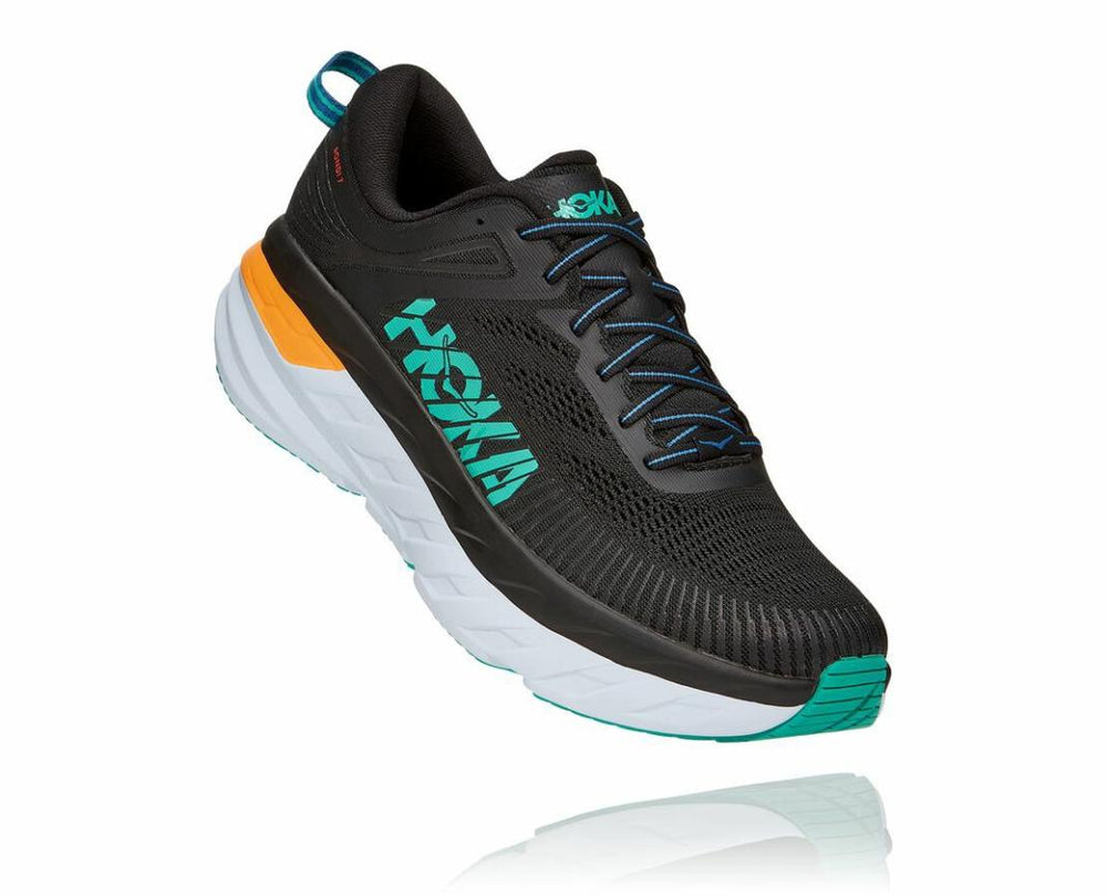 Men Road Running | HOKA ONE ONE Bondi 7 Black / Atlantis