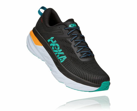 Men Road Running | HOKA ONE ONE Bondi 7 Black / Atlantis