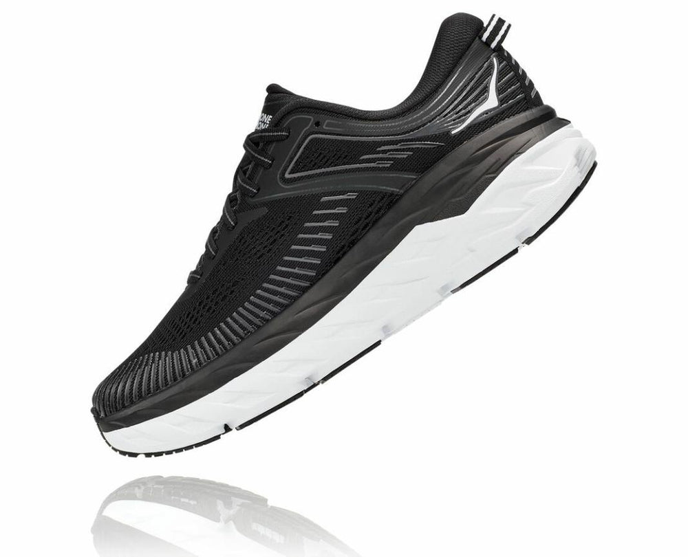 Men Road Running | HOKA ONE ONE Bondi 7 Black / White