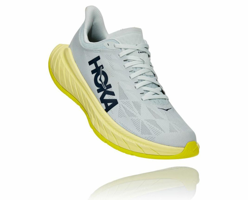 Men Road Running | HOKA ONE ONE Carbon X 2 Blue Flower / Luminary Green