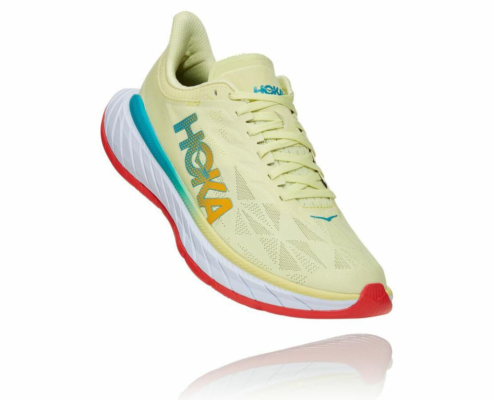 Men Road Running | HOKA ONE ONE Carbon X 2 Luminary Green / Hot Coral
