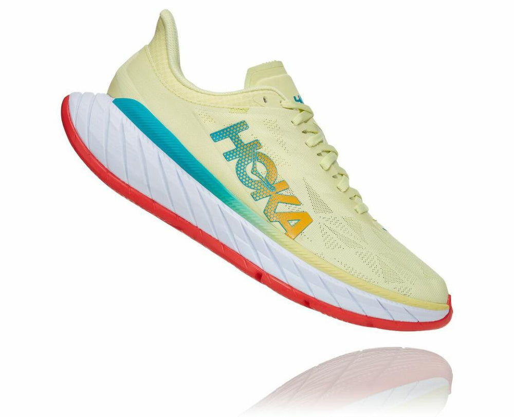 Men Road Running | HOKA ONE ONE Carbon X 2 Luminary Green / Hot Coral