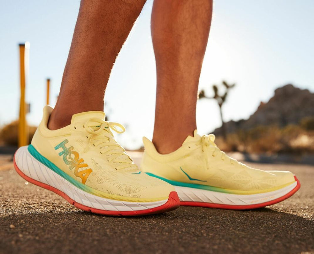 Men Road Running | HOKA ONE ONE Carbon X 2 Luminary Green / Hot Coral