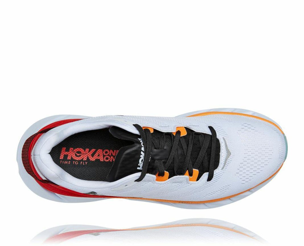 Men Road Running | HOKA ONE ONE Elevon 2 White / Blazing Orange