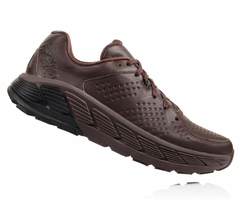 Men Road Running | HOKA ONE ONE Gaviota Leather Demitasse / Black