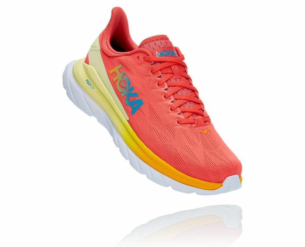 Men Road Running | HOKA ONE ONE Mach 4 Hot Coral / Saffron