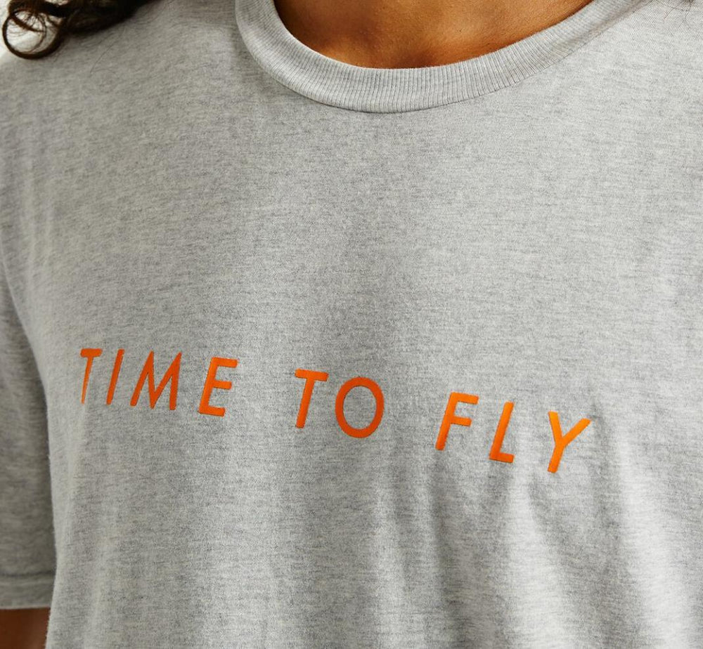 Men Tops | HOKA ONE ONE Brand Tee Heather Grey / Persimmon Orange