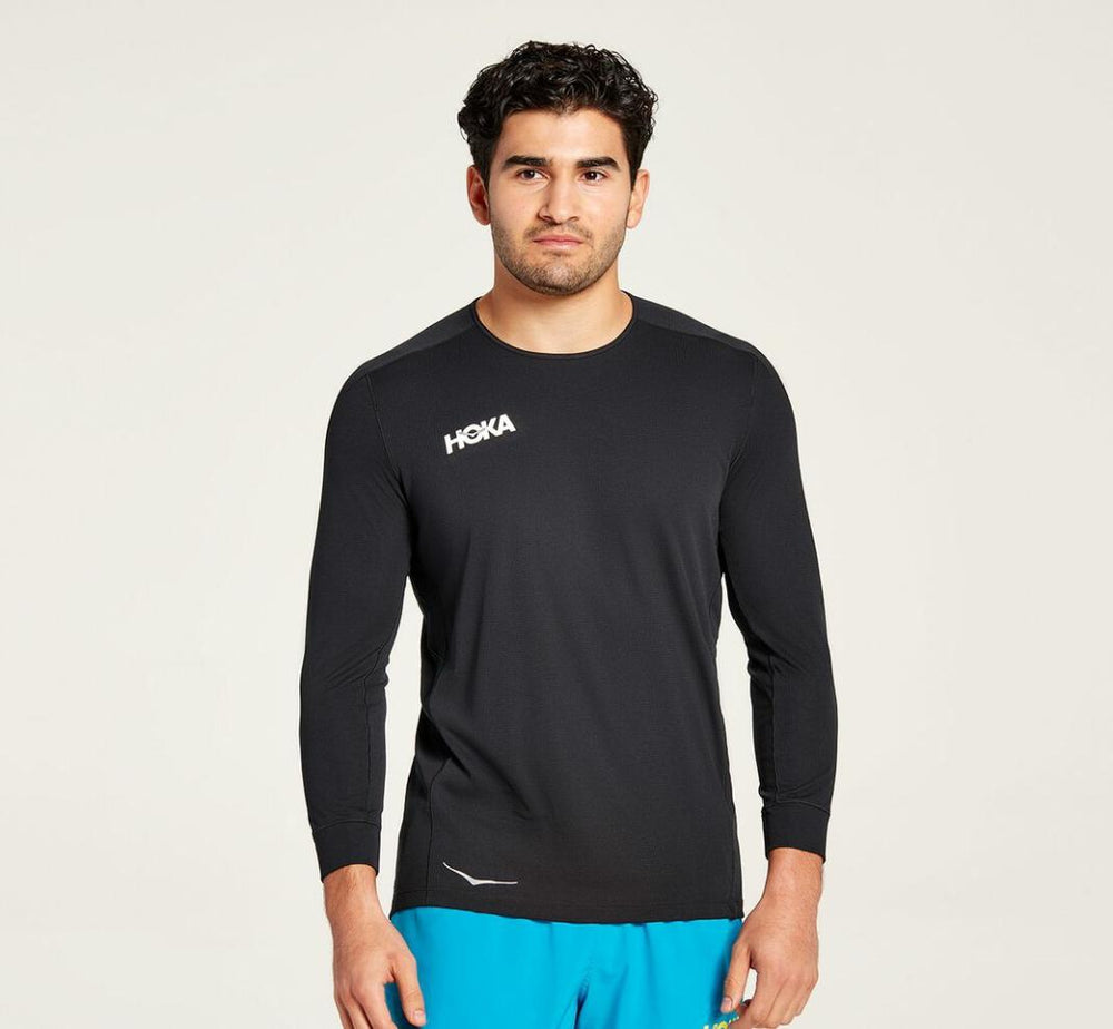 Men Tops | HOKA ONE ONE Performance 3/4 Sleeve Black