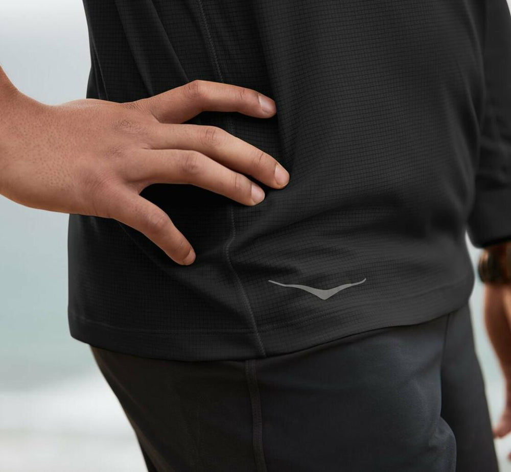 Men Tops | HOKA ONE ONE Performance 3/4 Sleeve Black