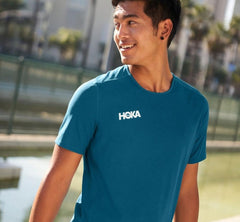 Men Tops | HOKA ONE ONE Performance Short Sleeve Moroccan Blue