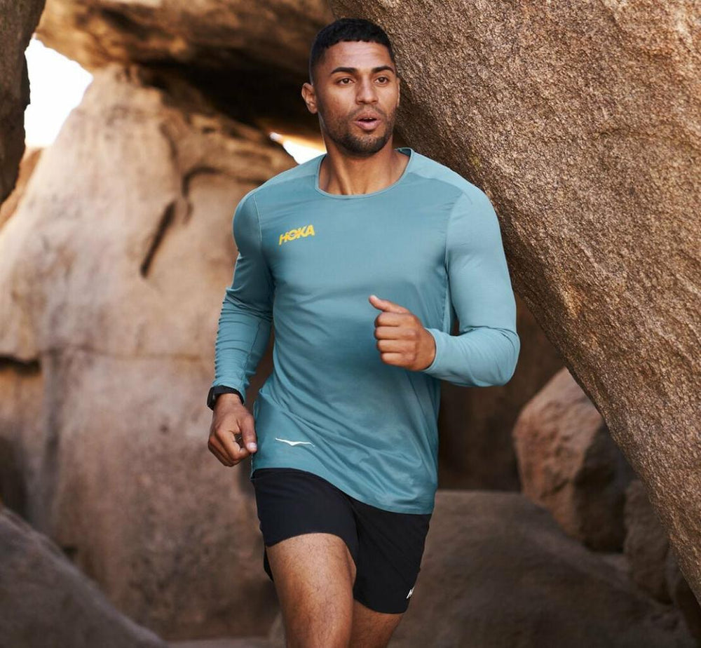 Men Tops | HOKA ONE ONE Wind Shirt Provincial Blue