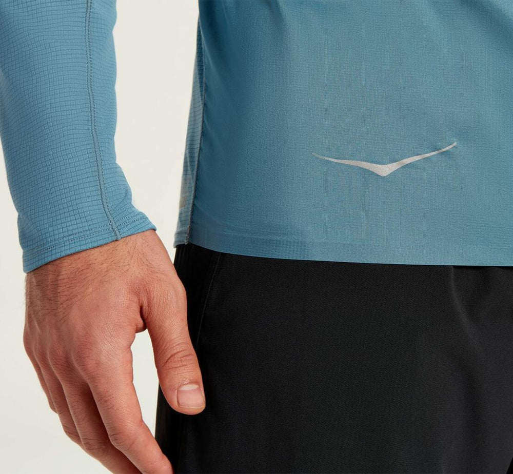 Men Tops | HOKA ONE ONE Wind Shirt Provincial Blue