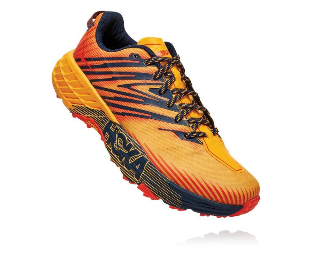 Men Trail Running | HOKA ONE ONE Speedgoat 4 Gold Fusion / Black Iris