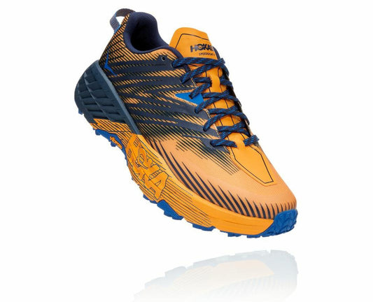 Men Trail Running | HOKA ONE ONE Speedgoat 4 Saffron / Black Iris