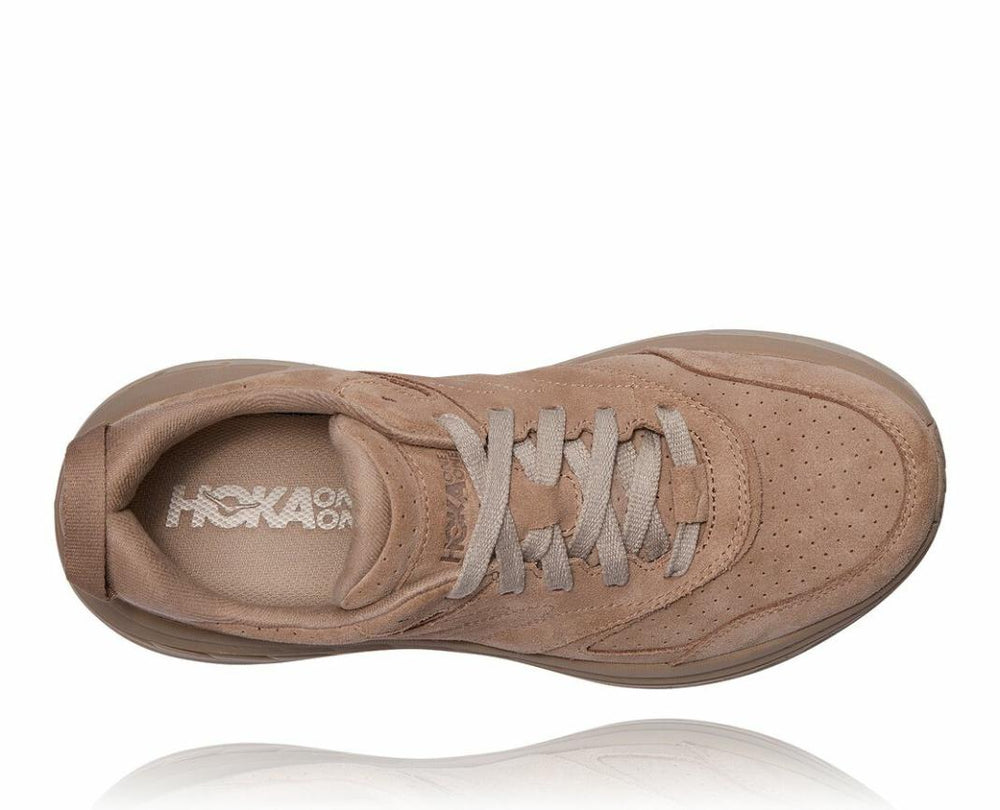 Men/Women Road Running | HOKA ONE ONE All Gender Bondi L Suede Simply Taupe / Pumice Stone