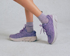 Men/Women Road Running | HOKA ONE ONE All Gender Clifton L Suede Chalk Violet / Lilac Ash