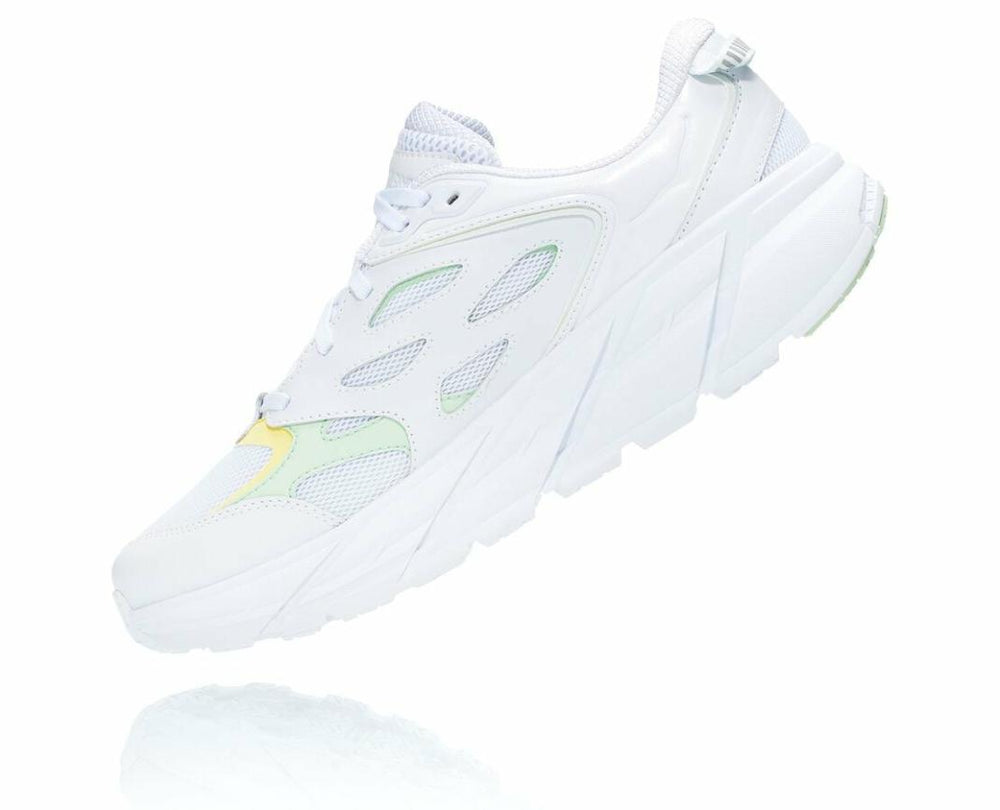 Men/Women Road Running | HOKA ONE ONE All Gender Clifton L White / Green Ash