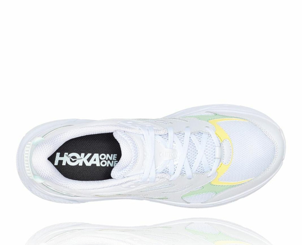 Men/Women Road Running | HOKA ONE ONE All Gender Clifton L White / Green Ash