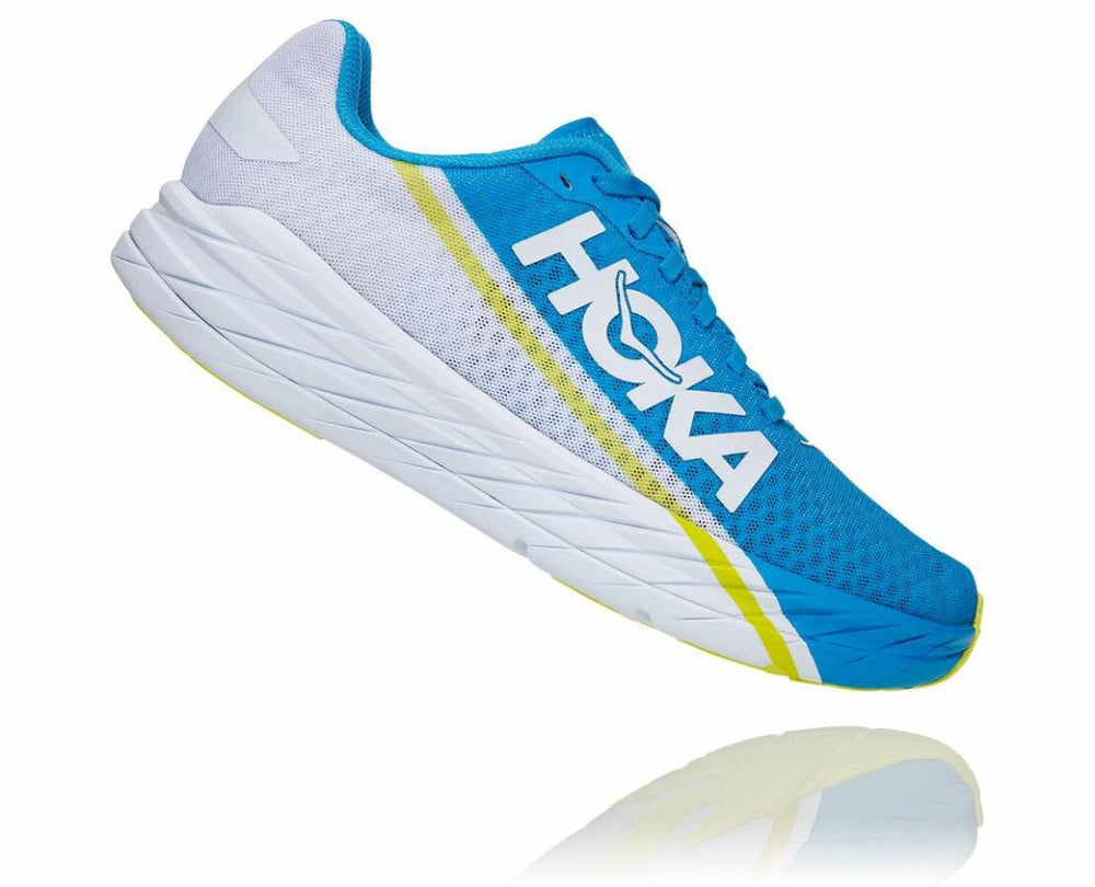 Men/Women Road Running | HOKA ONE ONE All Gender Rocket X White / Diva Blue