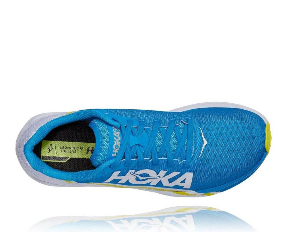 Men/Women Road Running | HOKA ONE ONE All Gender Rocket X White / Diva Blue