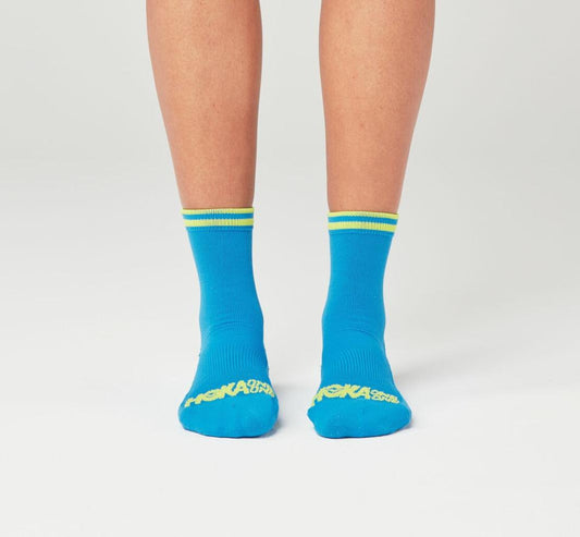 Men/Women Socks | HOKA ONE ONE All Gender Performance Crew Sock Diva Blue / Citrus