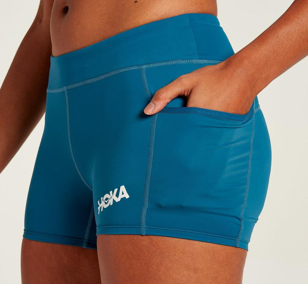 Women Bottoms | HOKA ONE ONE Performance Knit 3" Short Moroccan Blue