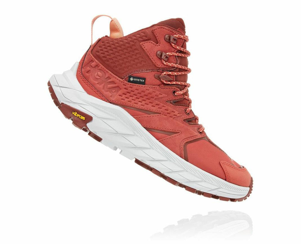 Women Hiking & Backpacking | HOKA ONE ONE Anacapa Mid GORE-TEX Hot Sauce / Cherry Mahogany
