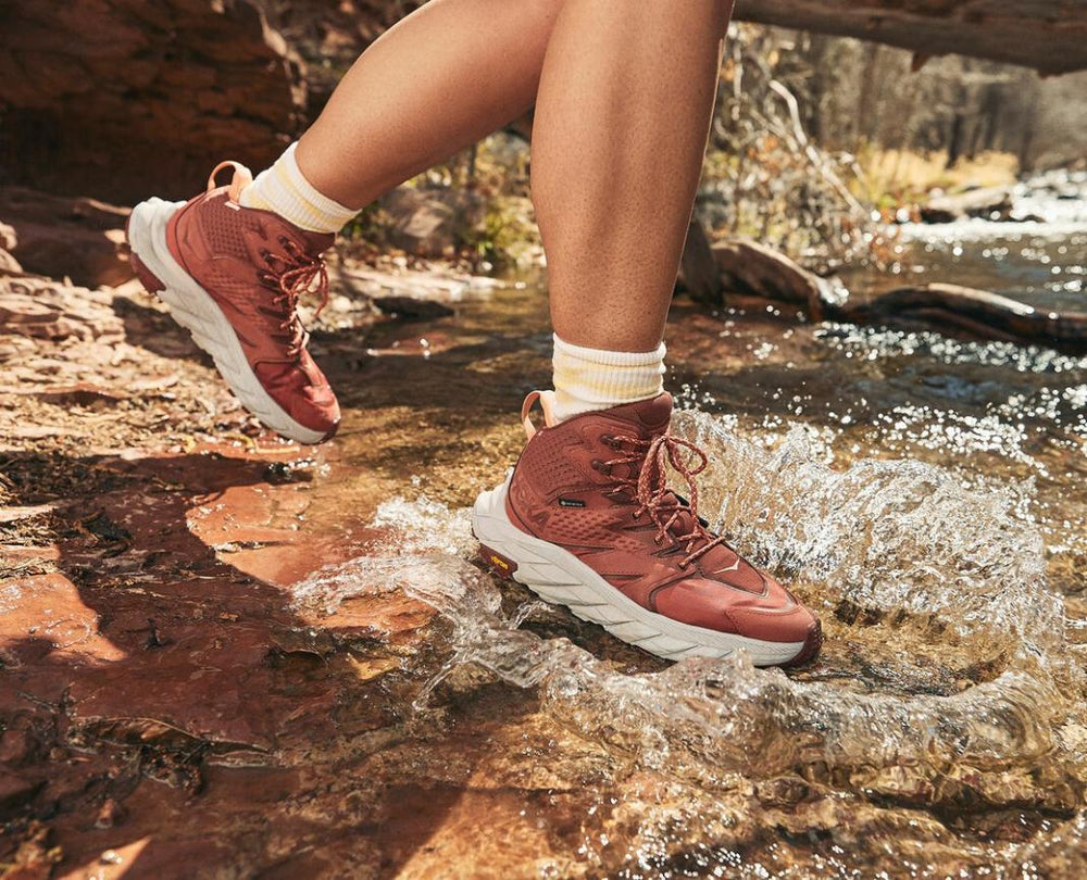 Women Hiking & Backpacking | HOKA ONE ONE Anacapa Mid GORE-TEX Hot Sauce / Cherry Mahogany