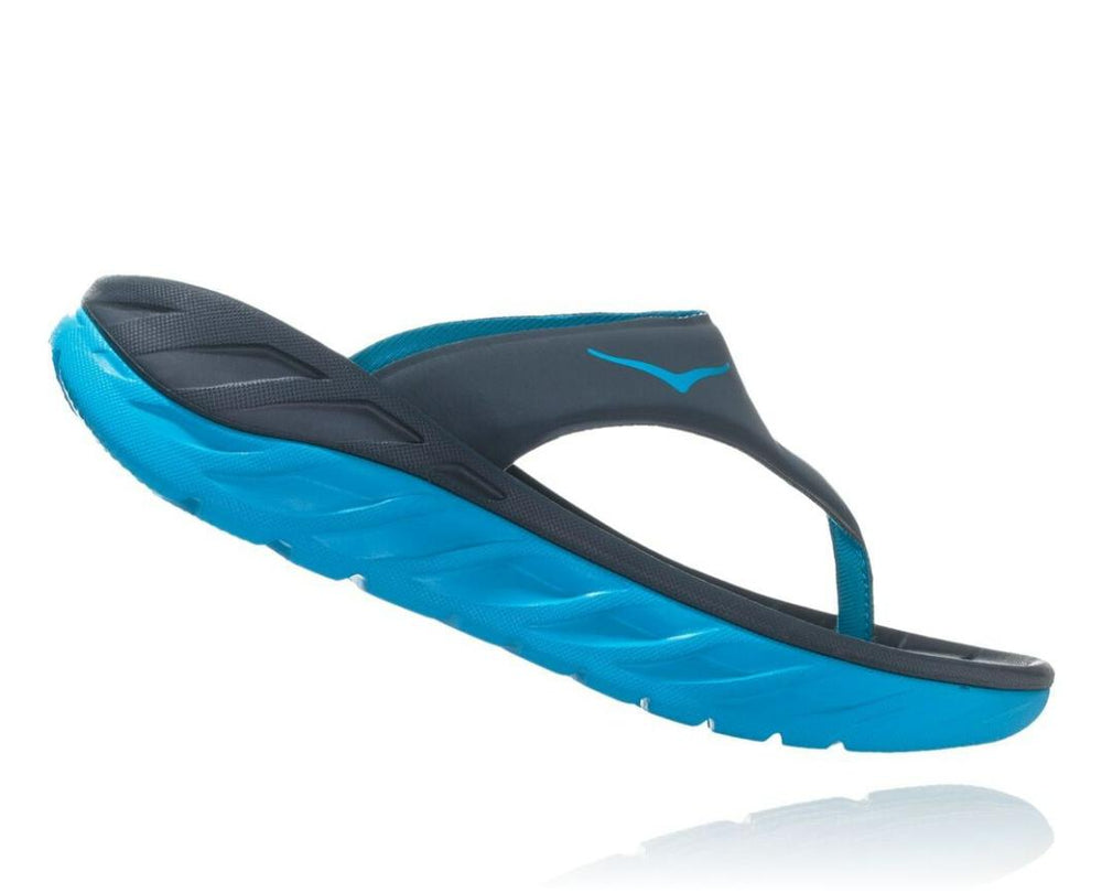 Women Recovery Sandals | HOKA ONE ONE ORA Recovery Flip Ebony / Dresden Blue