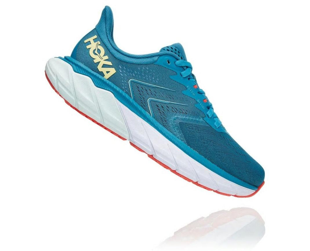 Women Road Running | HOKA ONE ONE Arahi 5 Mosaic Blue / Luminary Green