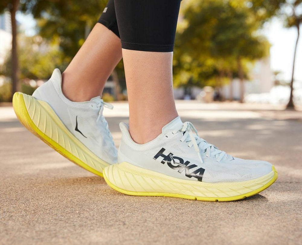 Women Road Running | HOKA ONE ONE Carbon X 2 Blue Flower / Luminary Green