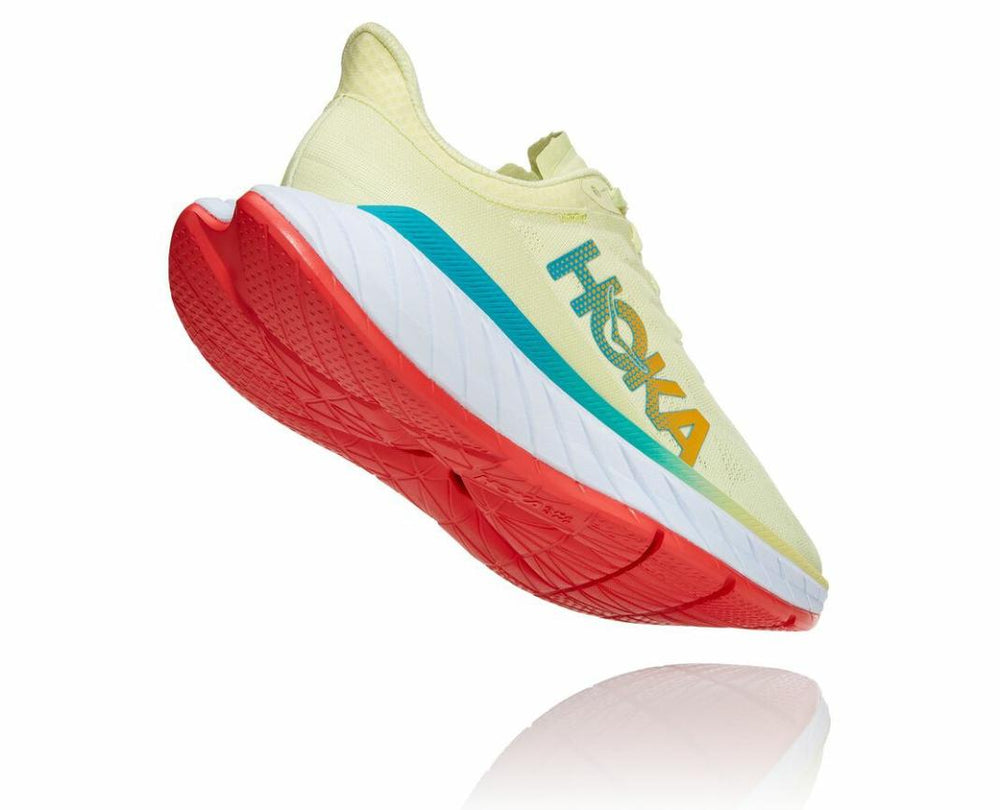 Women Road Running | HOKA ONE ONE Carbon X 2 Luminary Green / Hot Coral