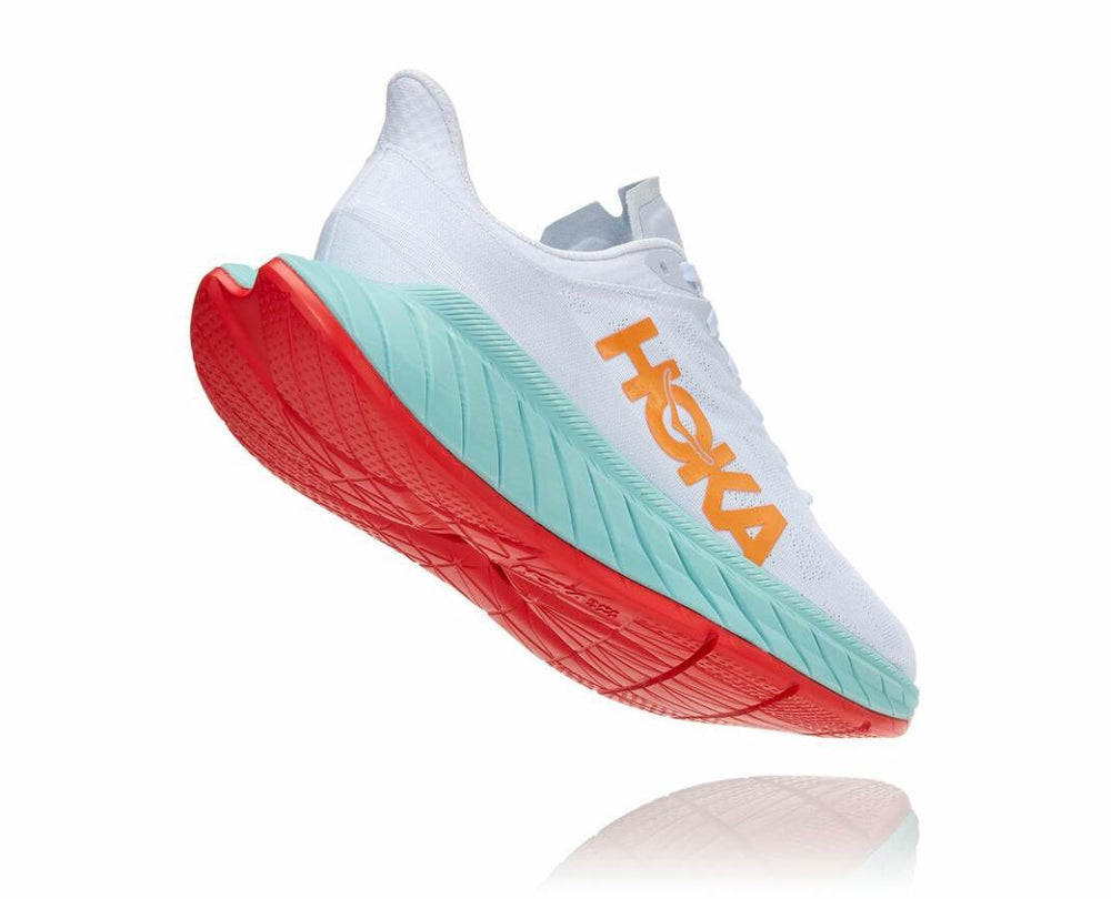 Women Road Running | HOKA ONE ONE Carbon X 2 White / Blazing Orange