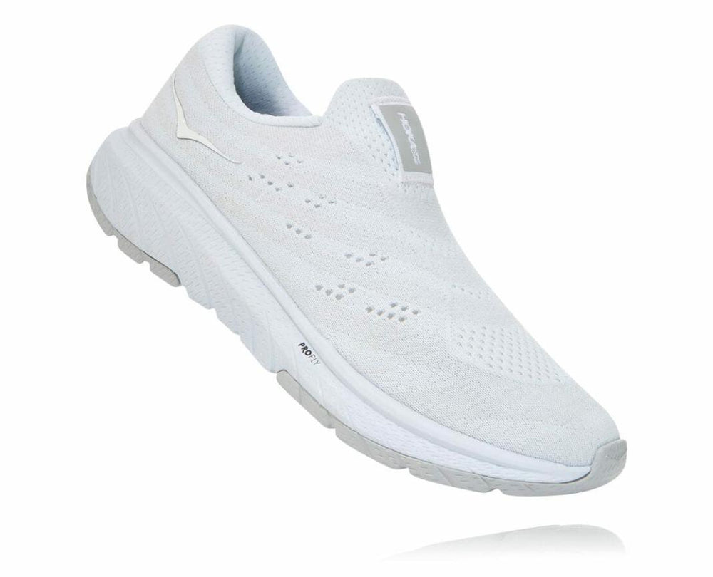 Women Road Running | HOKA ONE ONE Cavu 3 Slip White / Lunar Rock