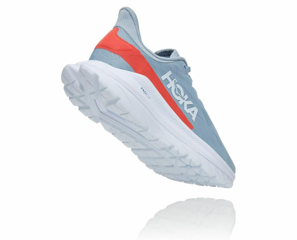 Women Road Running | HOKA ONE ONE Mach 4 Blue Fog / Hot Coral