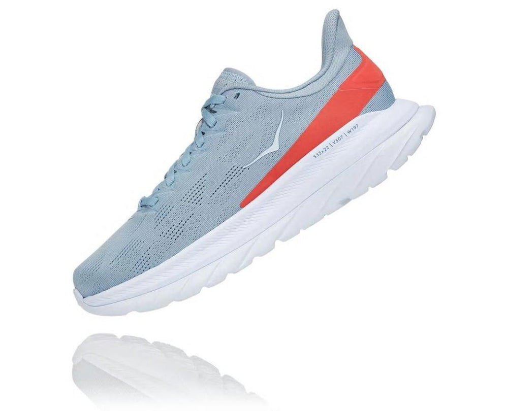 Women Road Running | HOKA ONE ONE Mach 4 Blue Fog / Hot Coral