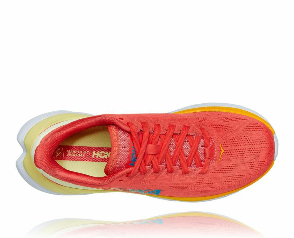 Women Road Running | HOKA ONE ONE Mach 4 Hot Coral / Saffron