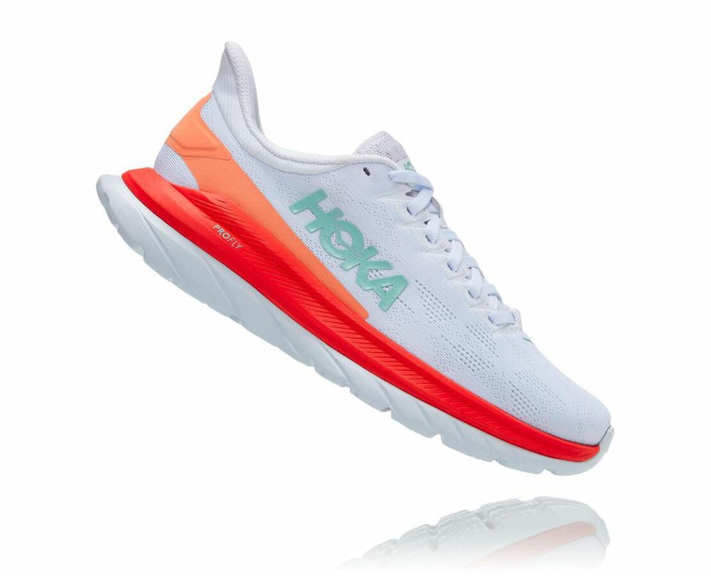 Women Road Running | HOKA ONE ONE Mach 4 White / Fiesta