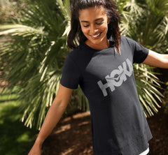 Women Tops | HOKA ONE ONE Brand Tee Black / Castlerock