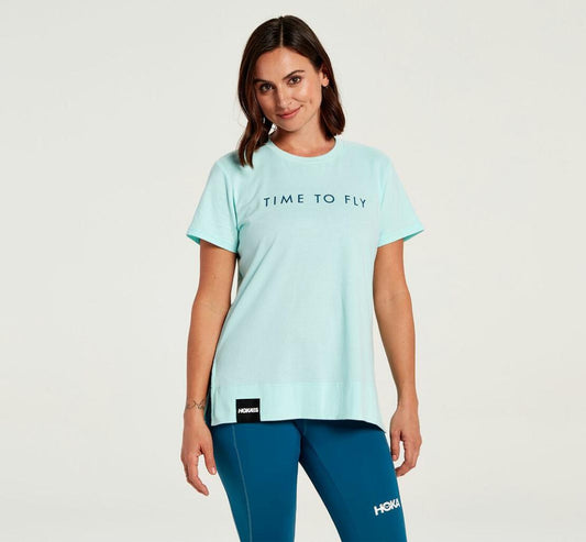 Women Tops | HOKA ONE ONE Brand Tee Blue Tint