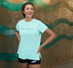 Women Tops | HOKA ONE ONE Brand Tee Blue Tint
