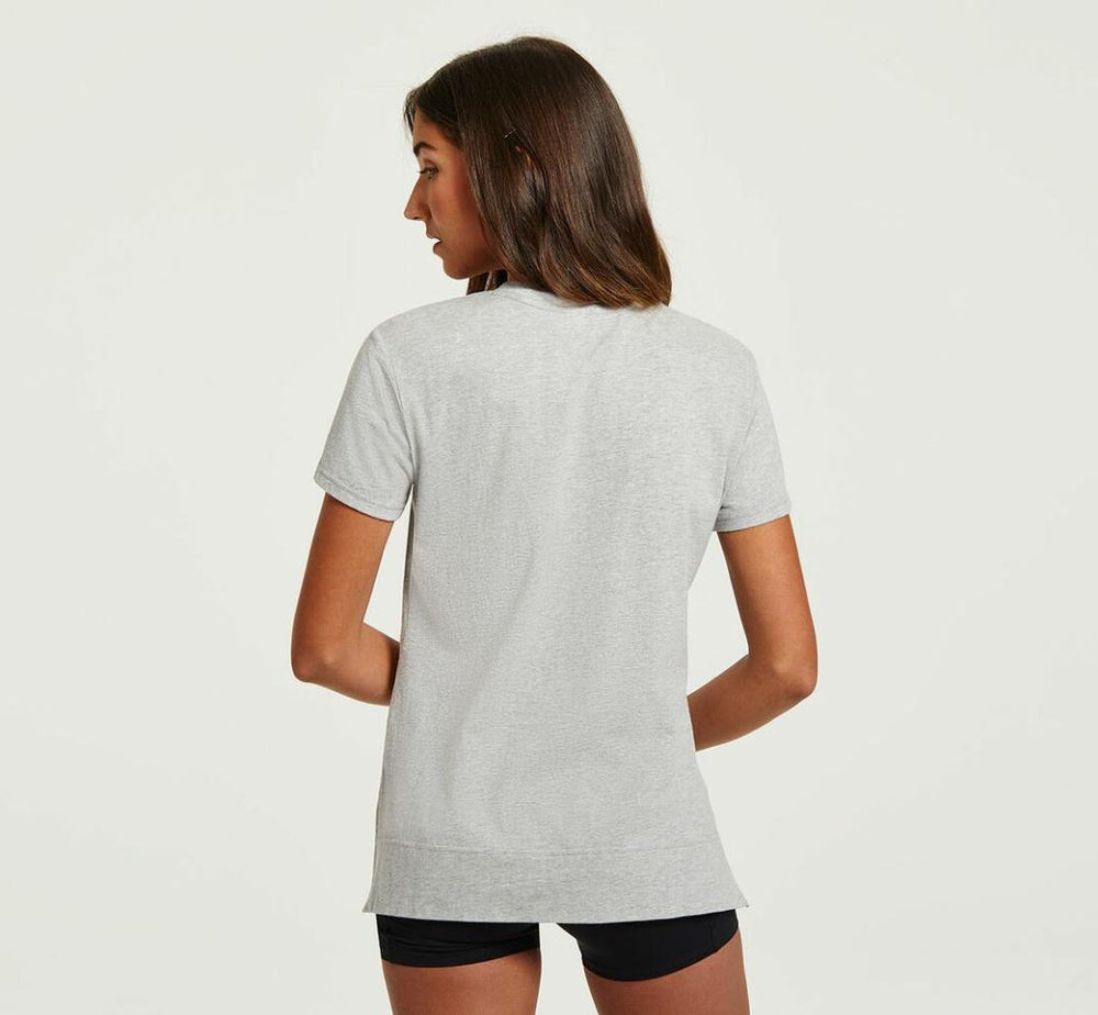 Women Tops | HOKA ONE ONE Brand Tee Heather Grey / Cantaloupe