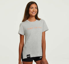 Women Tops | HOKA ONE ONE Brand Tee Heather Grey / Cantaloupe