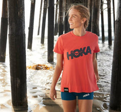 Women Tops | HOKA ONE ONE Brand Tee Hot Coral