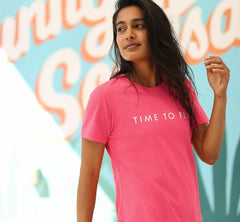 Women Tops | HOKA ONE ONE Brand Tee Paradise Pink / White