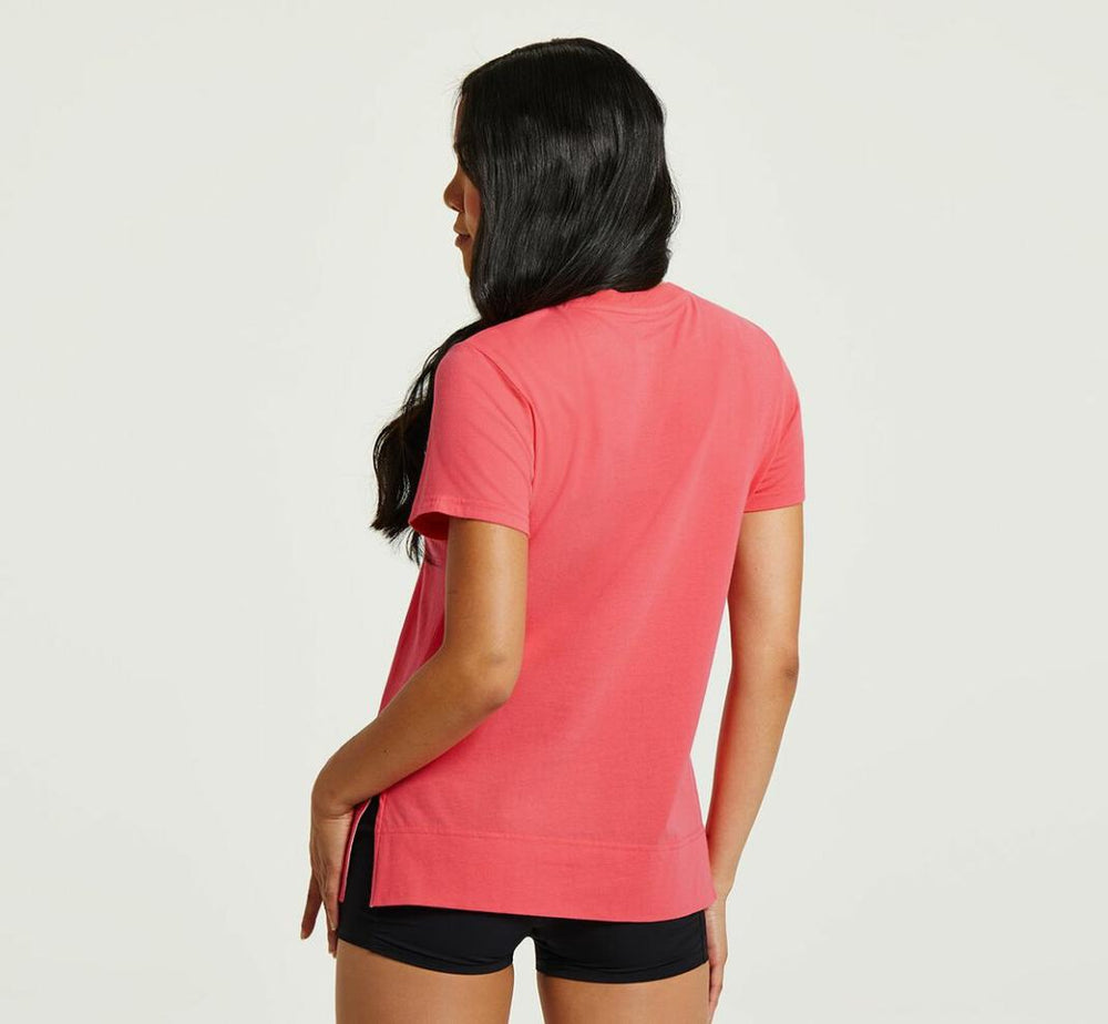 Women Tops | HOKA ONE ONE Brand Tee Paradise Pink / White